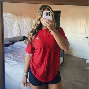 Nike Vibrant Red Tee with White Logo